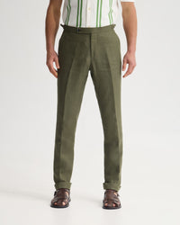 Bryon Herringbone Pant Side Tab/Cuf MENS TROUSERS