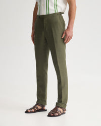 Bryon Herringbone Pant Side Tab/Cuf MENS TROUSERS