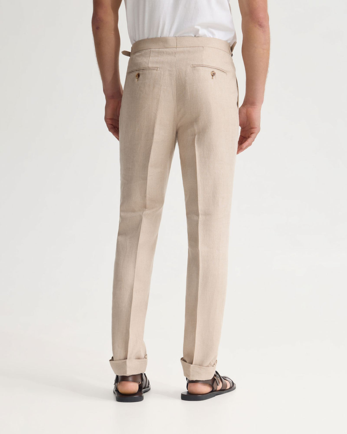 Bryon Herringbone Pant Side Tab/Cuf MENS TROUSERS
