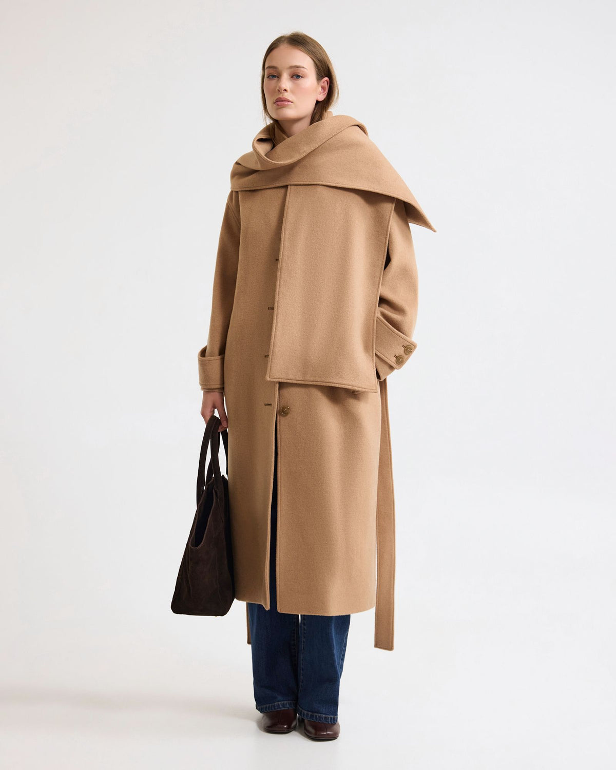 Talia Detachable Scarf Coat WOMENS SUITS JKTS COATS