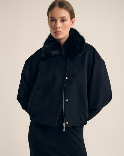 Freja Detatch Faux Fur Trim Jacket – Oxford Shop