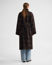 Edi Check Funnel Collar Wool Coat WOMENS SUITS JKTS COATS