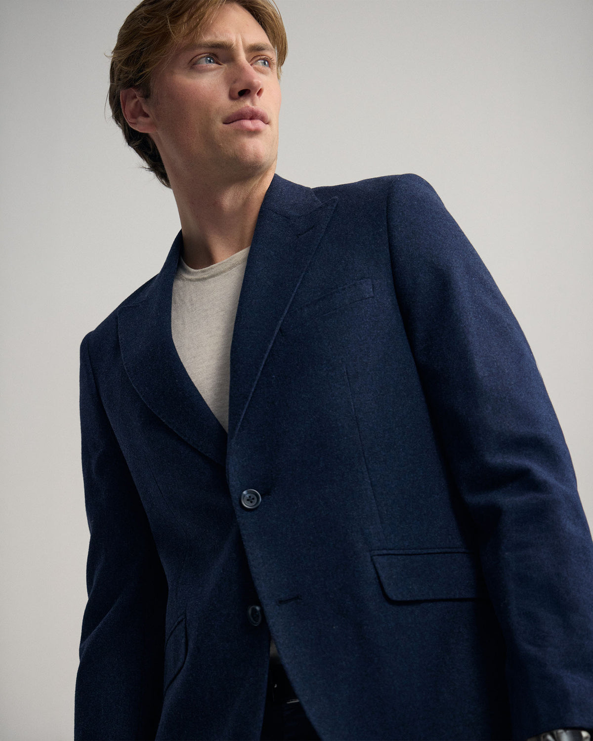 Blake Wool Blend Peak Lapel Blazer