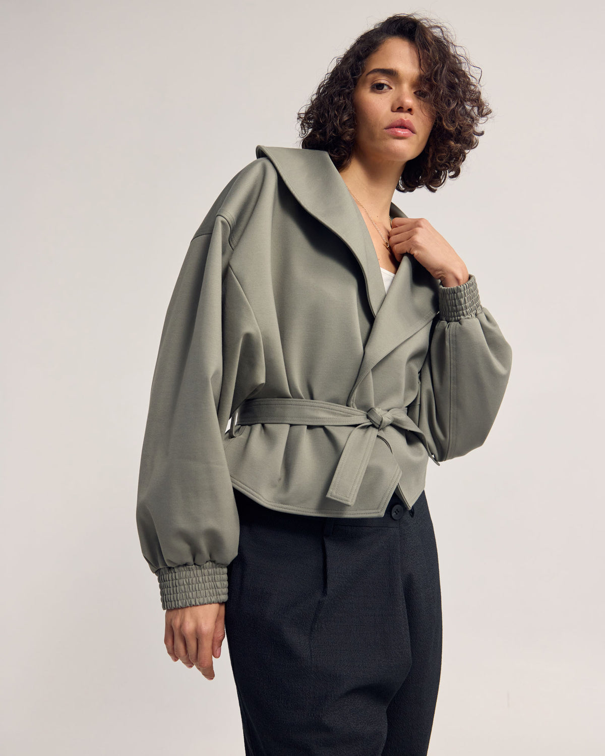 Indie Crop Belt Waist Jacket WOMENS SUITS JKTS COATS