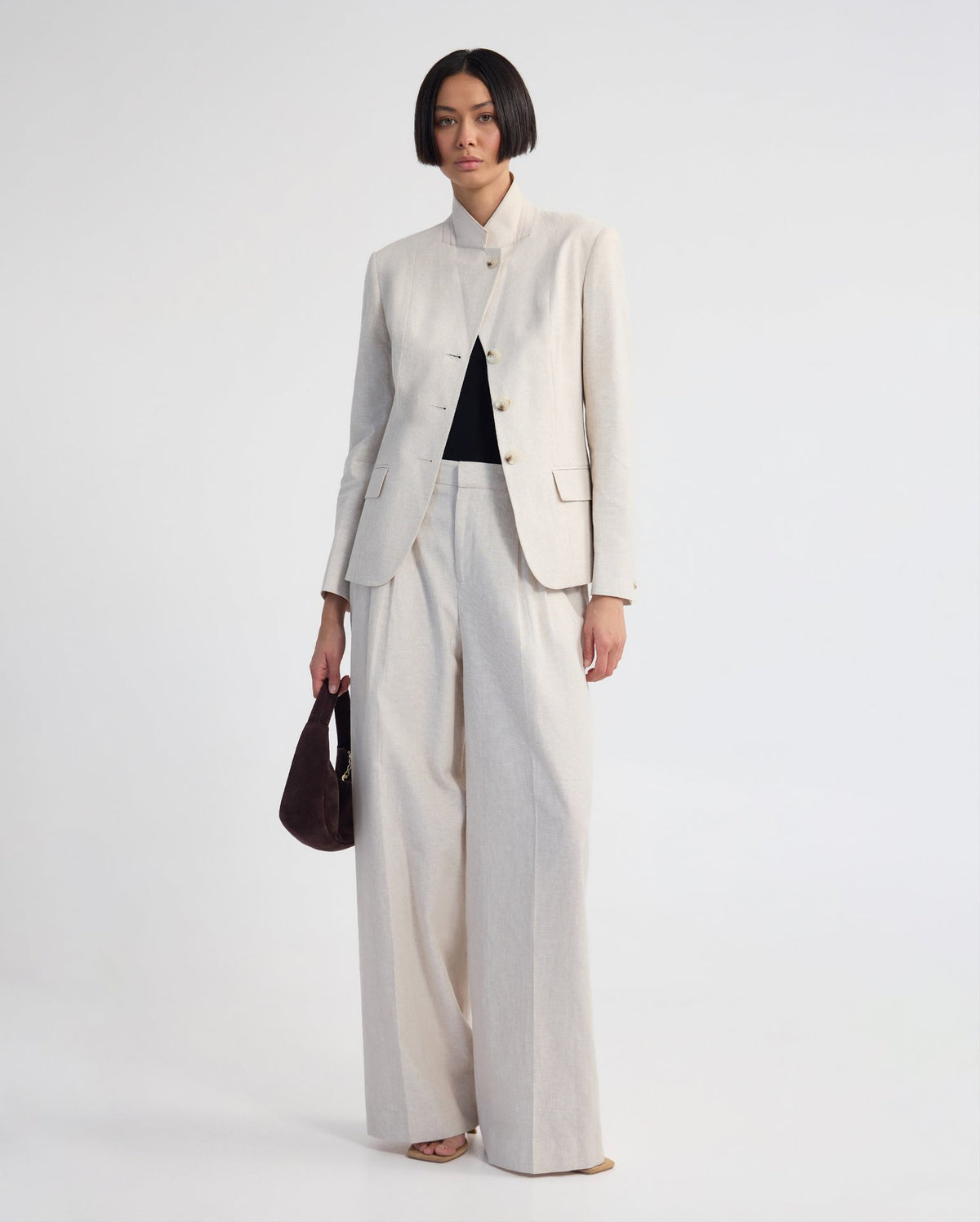 Rae Linen Blend Crop/Cinched Blazer WOMENS SUITS JKTS COATS