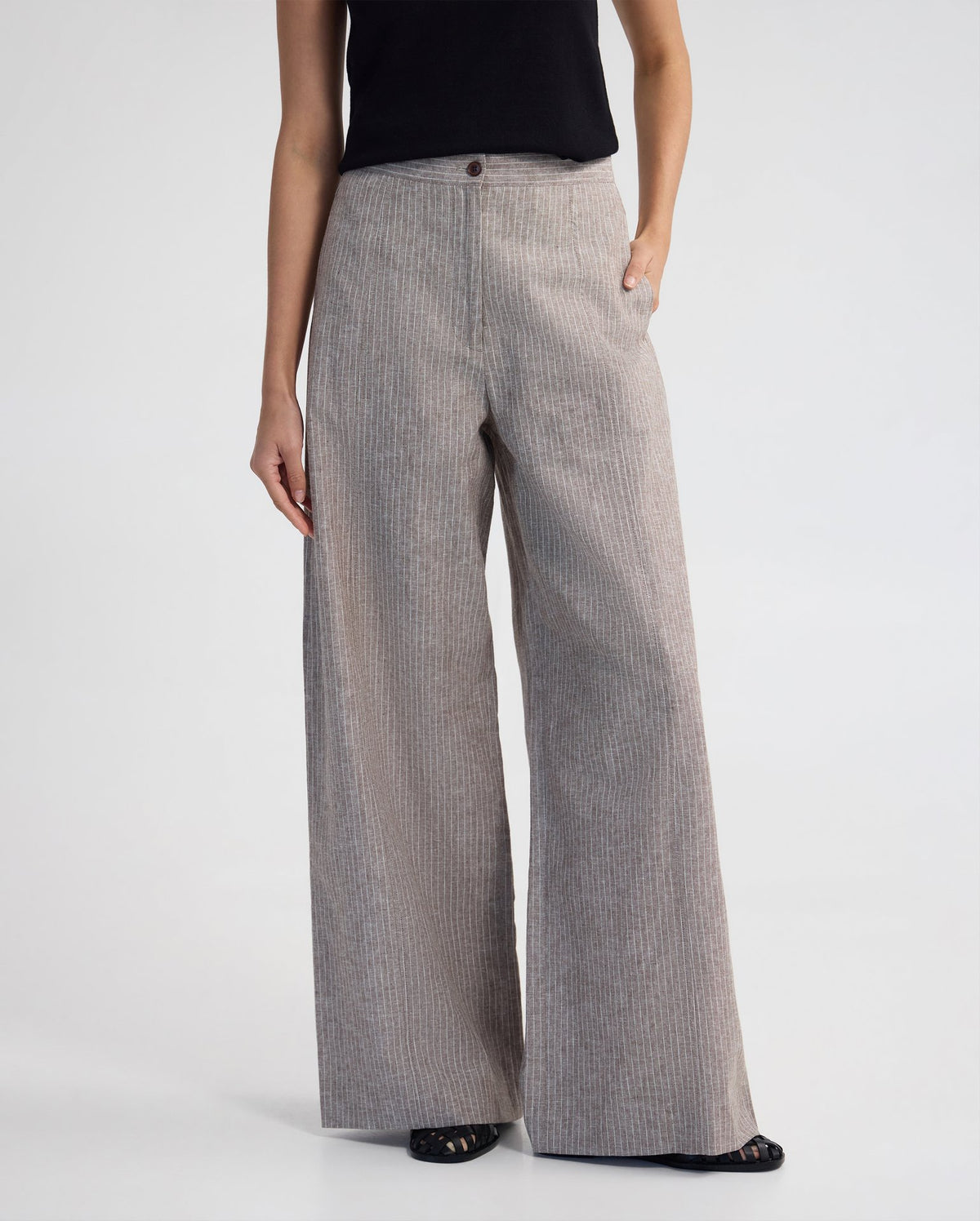 Golide Linen Blend Pinstriped Pant WOMENS PANTS
