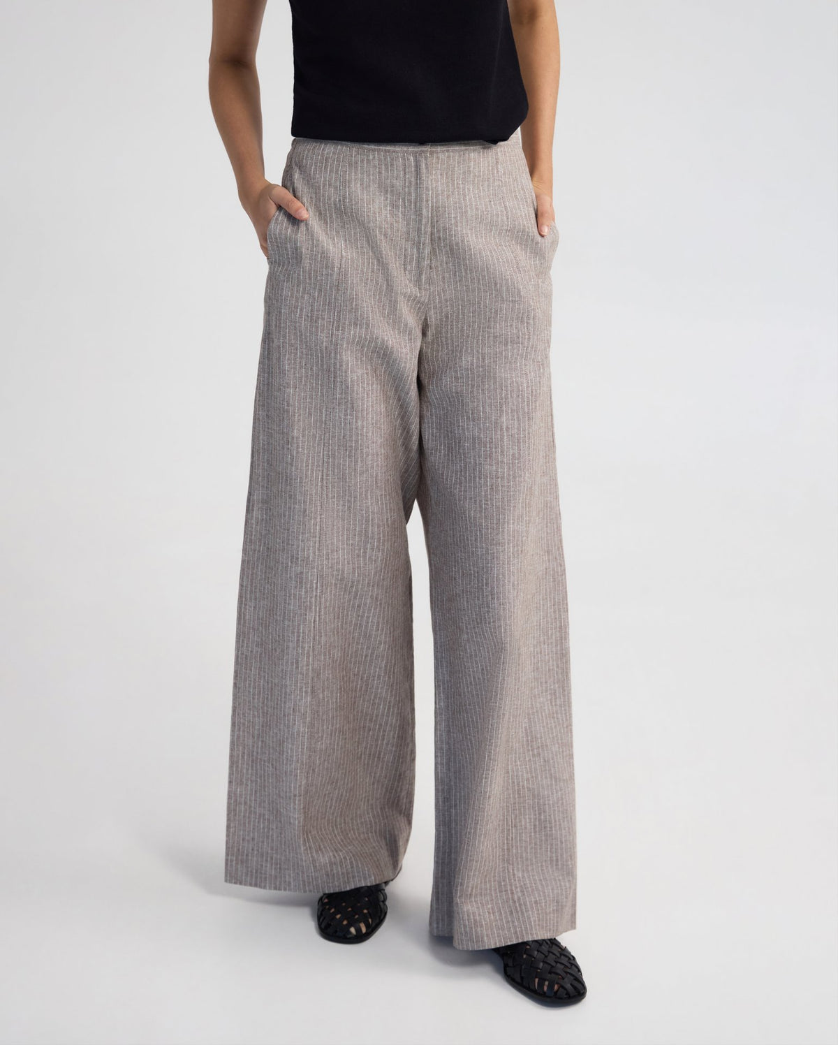 Golide Linen Blend Pinstriped Pant WOMENS PANTS