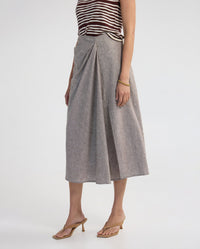 Nadia Linen Blend Pinstriped Skirt WOMENS SKIRTS
