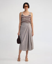 Nadia Linen Blend Pinstriped Skirt WOMENS SKIRTS