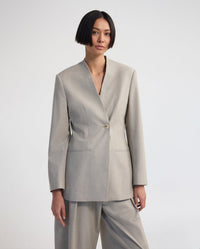 Carlie Wool Blend Collarless Blazer WOMENS SUITS JKTS COATS