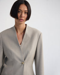 Carlie Wool Blend Collarless Blazer WOMENS SUITS JKTS COATS