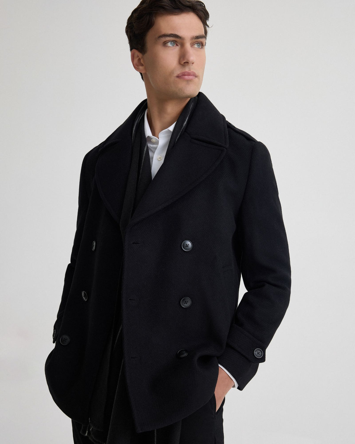 Henry Wool Pea Coat MENS JACKETS AND COATS