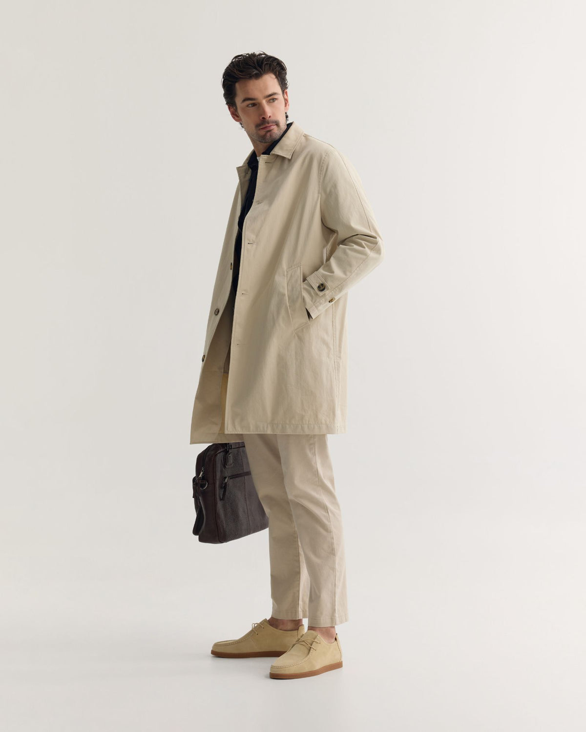 Jay Cotton Twill Trench Coat MENS JACKETS AND COATS