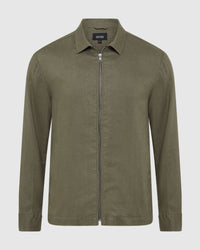 Adem Linen Zip Bomber MENS JACKETS AND COATS