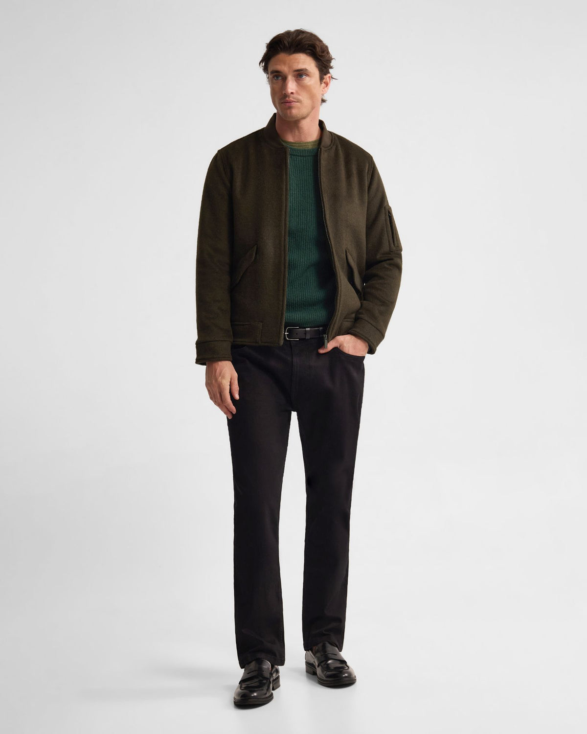 Hamish Wool Blend Bomber Jacket