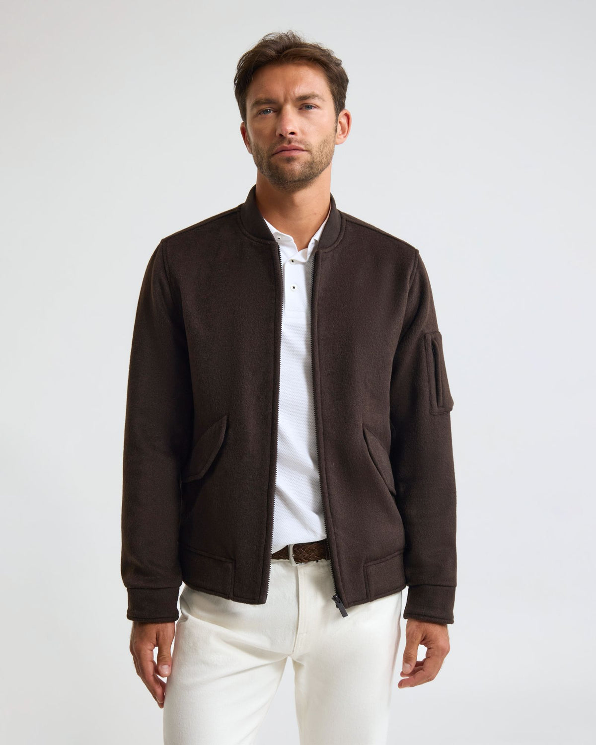 Hamish Wool Blend Bomber Jacket MENS JACKETS AND COATS