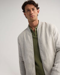 Henry French Linen Bomber Jacket MENS JACKETS AND COATS