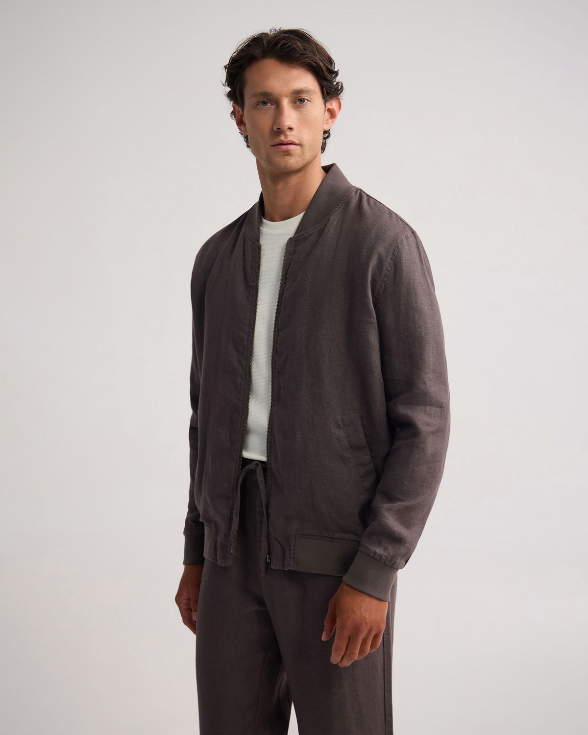 Henry French Linen Bomber Jacket MENS JACKETS AND COATS