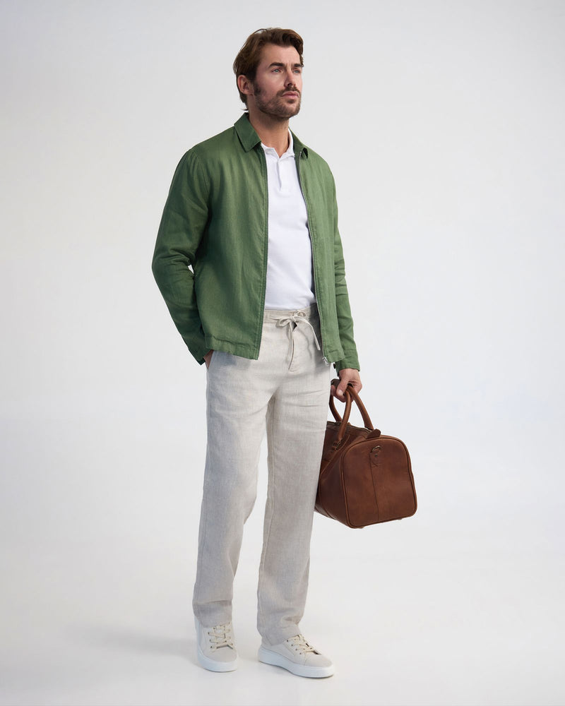 Adem French Linen Zip Bomber MENS JACKETS AND COATS