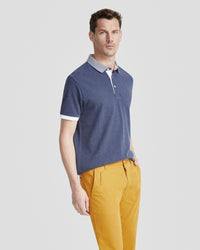 AXELL STRIPED COLLAR PIQUE POLO MENS KNITS