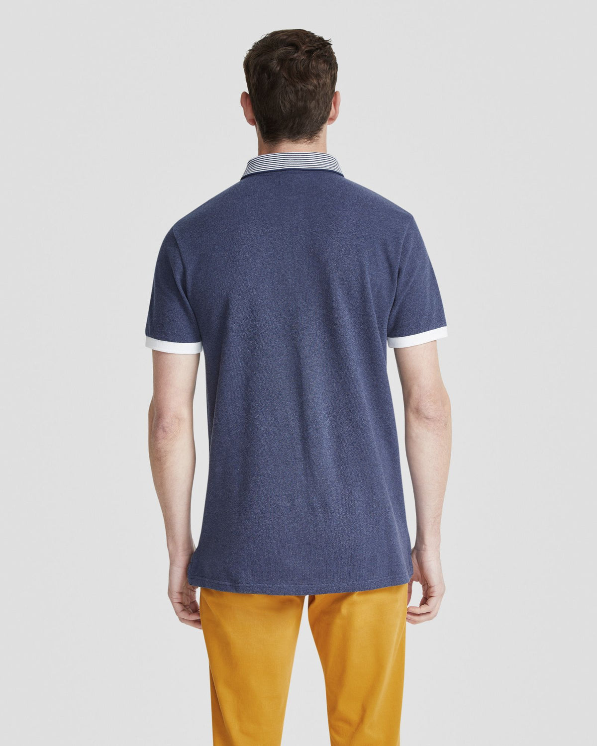 AXELL STRIPED COLLAR PIQUE POLO MENS KNITS