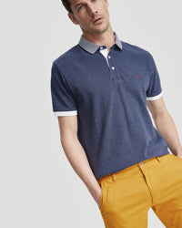 AXELL STRIPED COLLAR PIQUE POLO MENS KNITS