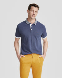 AXELL STRIPED COLLAR PIQUE POLO MENS KNITS