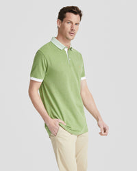 AXELL STRIPED COLLAR PIQUE POLO MENS KNITS