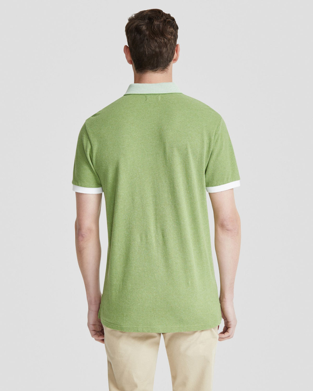 AXELL STRIPED COLLAR PIQUE POLO MENS KNITS