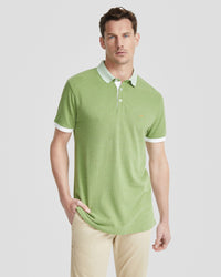 AXELL STRIPED COLLAR PIQUE POLO MENS KNITS