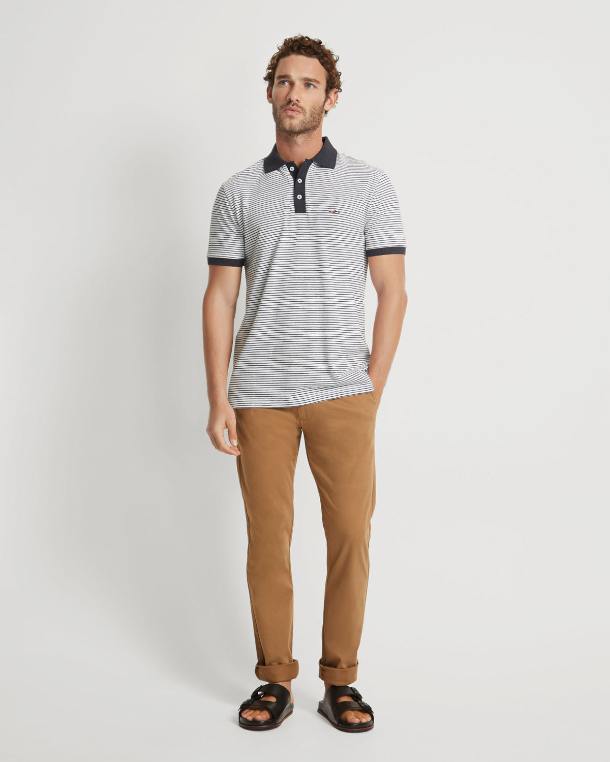 MACK STRIPED ORGANIC COTTON POLO MENS KNITS