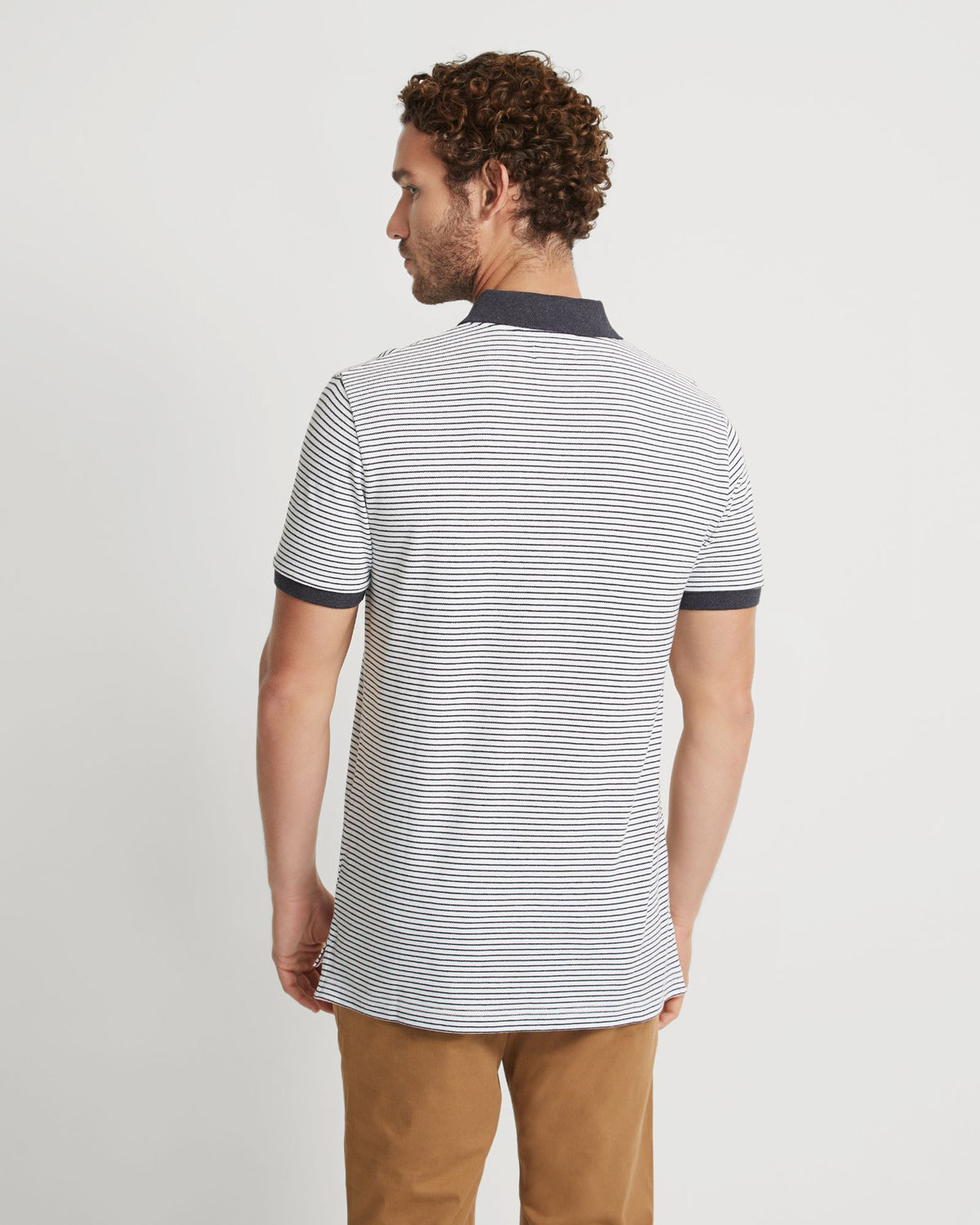 MACK STRIPED ORGANIC COTTON POLO MENS KNITS