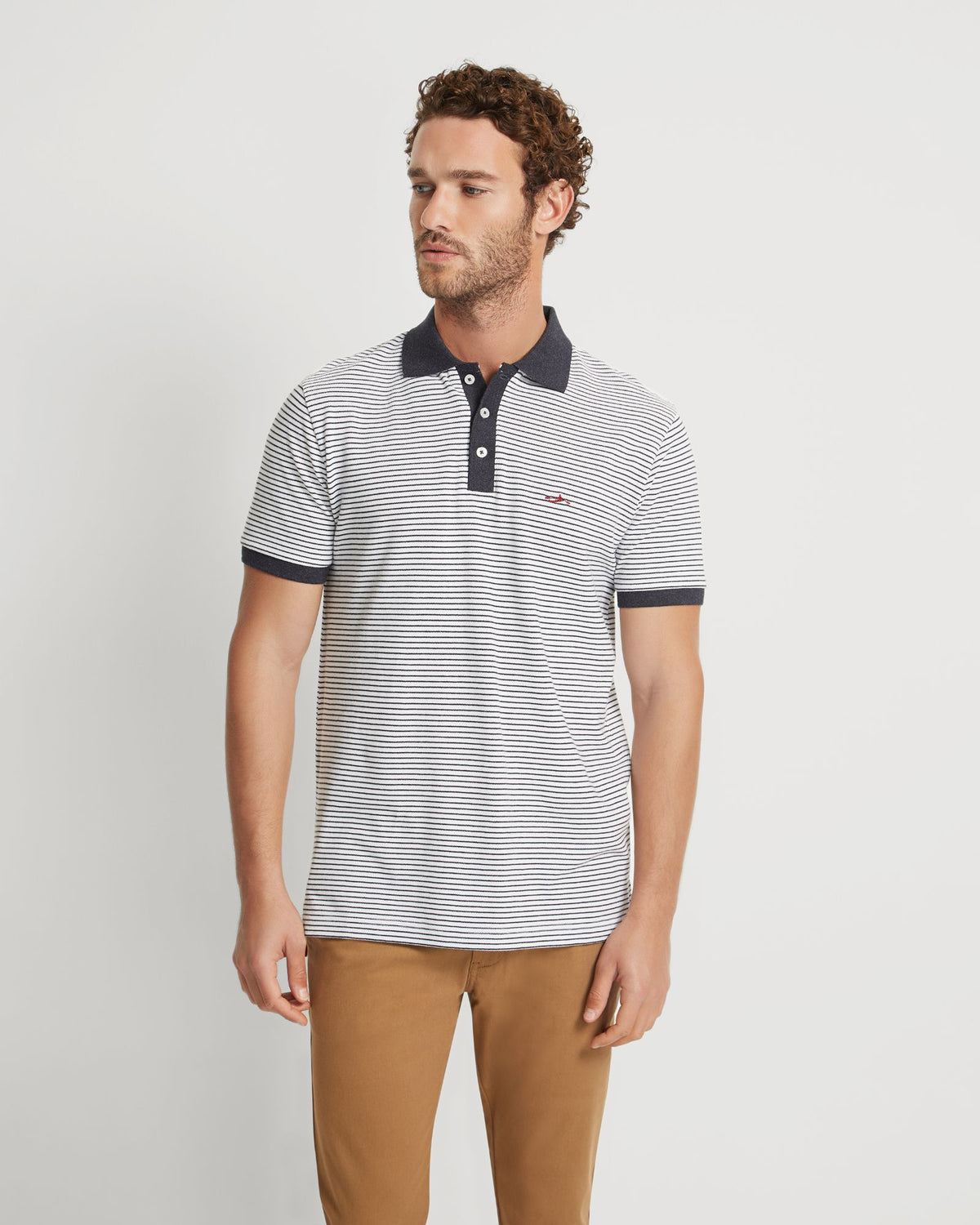 MACK STRIPED ORGANIC COTTON POLO MENS KNITS
