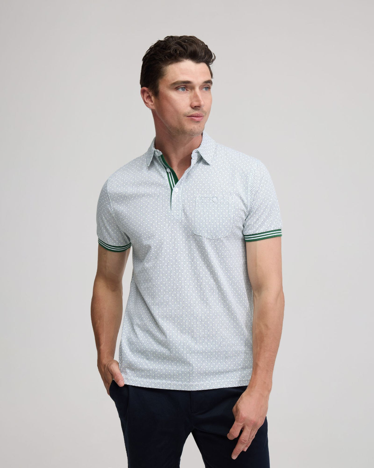Milo Cotton Jersey Printed Polo - Available ~ 1-2 weeks MENS KNITS