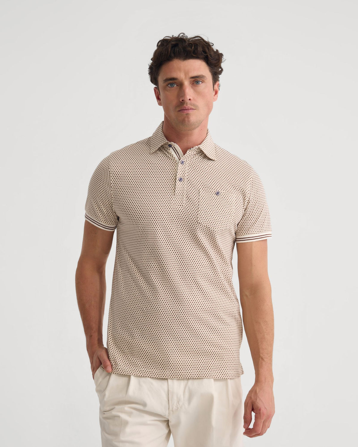 Milo Printed Jersey Polo With Pocket MENS KNITS