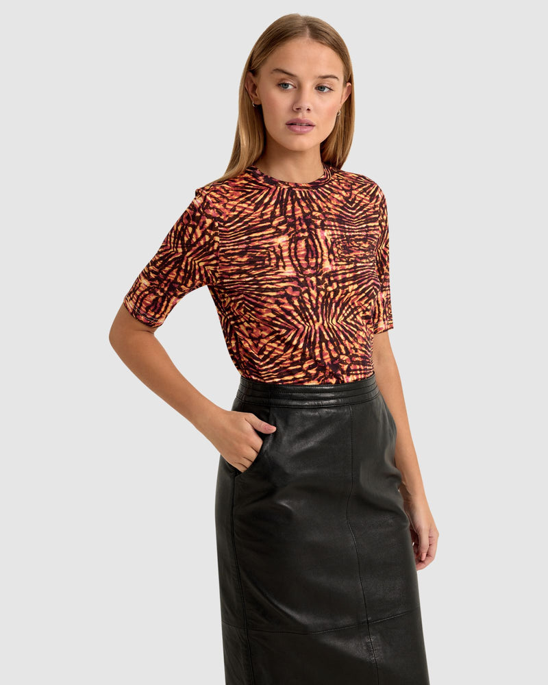 IMOGEN PRINTED JERSEY T-SHIRT WOMENS TOPS