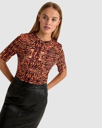 IMOGEN PRINTED JERSEY T-SHIRT WOMENS TOPS