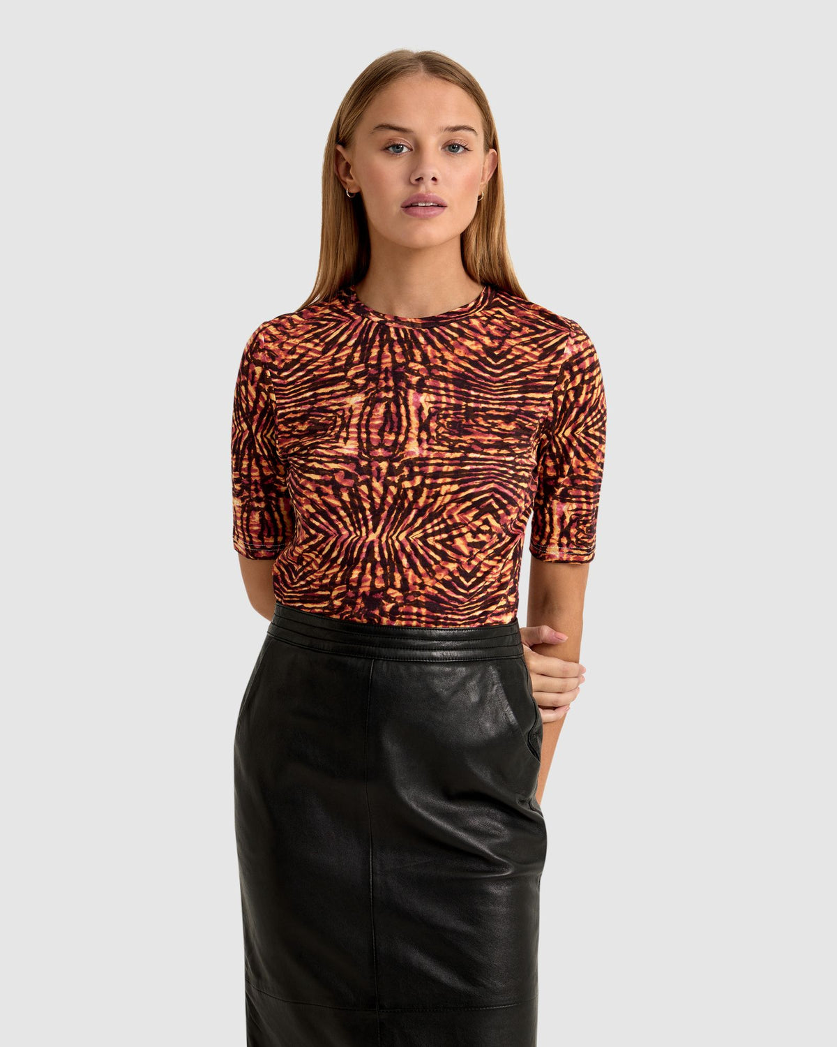 IMOGEN PRINTED JERSEY T-SHIRT WOMENS TOPS