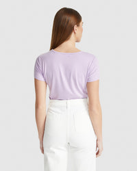 IMOGEN FINE KNIT CREW NECK T-SHIRT WOMENS TOPS