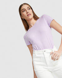 IMOGEN FINE KNIT CREW NECK T-SHIRT WOMENS TOPS