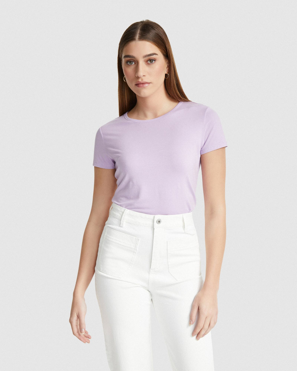 IMOGEN FINE KNIT CREW NECK T-SHIRT WOMENS TOPS