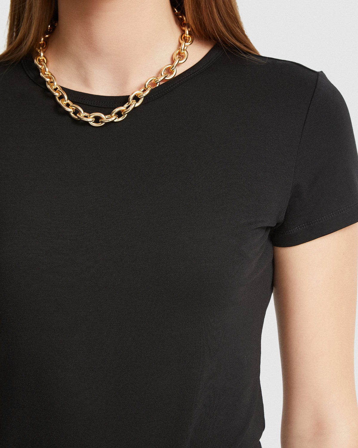 IMOGEN FINE KNIT CREW NECK T-SHIRT WOMENS TOPS