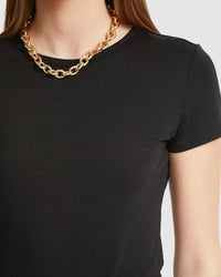 IMOGEN FINE KNIT CREW NECK T-SHIRT WOMENS TOPS