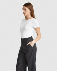 IMOGEN FINE KNIT CREW NECK T-SHIRT WOMENS TOPS