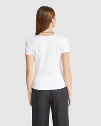 IMOGEN FINE KNIT CREW NECK T-SHIRT WOMENS TOPS