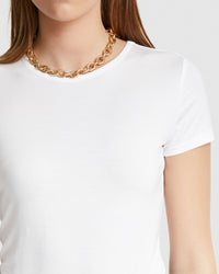 IMOGEN FINE KNIT CREW NECK T-SHIRT WOMENS TOPS