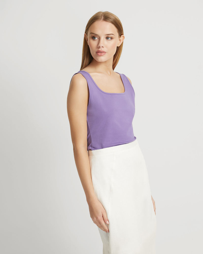 AGATHA SQUARE NECK TANK WOMENS TOPS