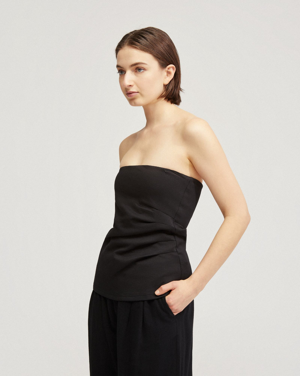 Clara Strapless Ponti Top – Oxford Shop