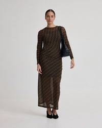 Eve Mesh Printed Dress WOMENS DRESSES