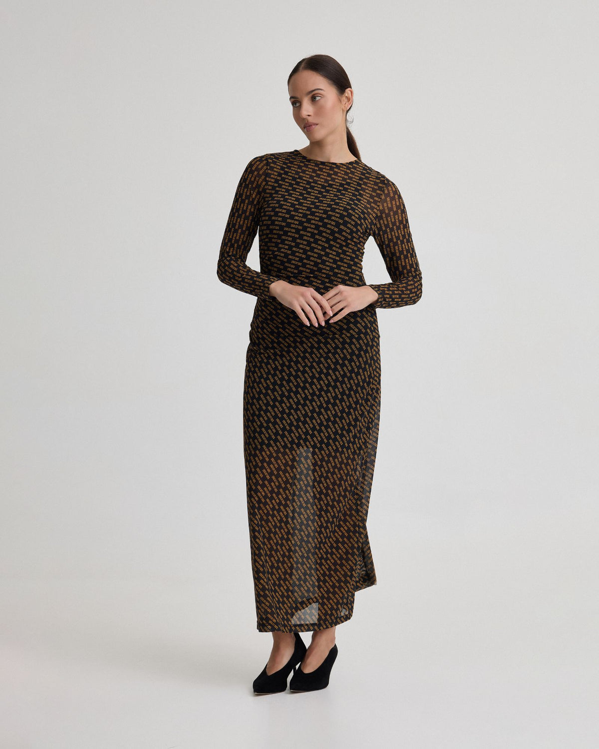 Eve Mesh Printed Dress WOMENS DRESSES